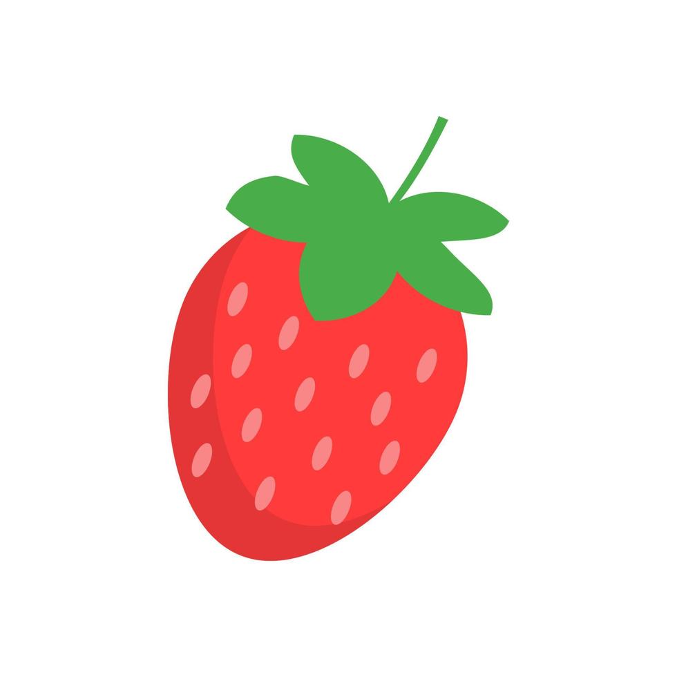 frutas de verão morango vermelho isolado no fundo branco. vetor