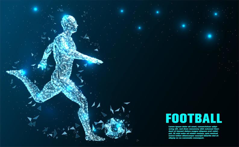 Jogador de futebol abstrato tecnologia vetor