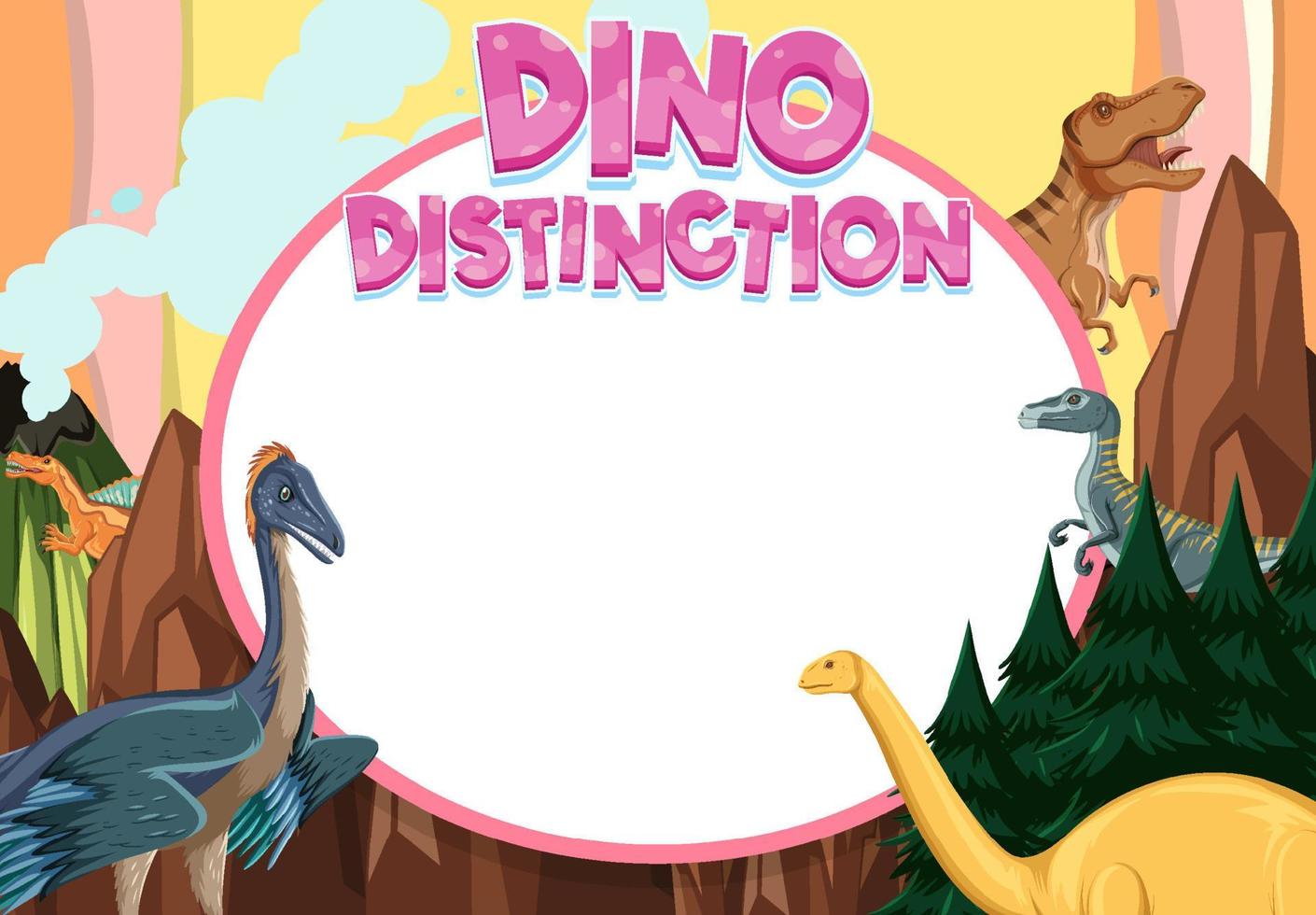 modelo de banner com tema de dinossauro vetor