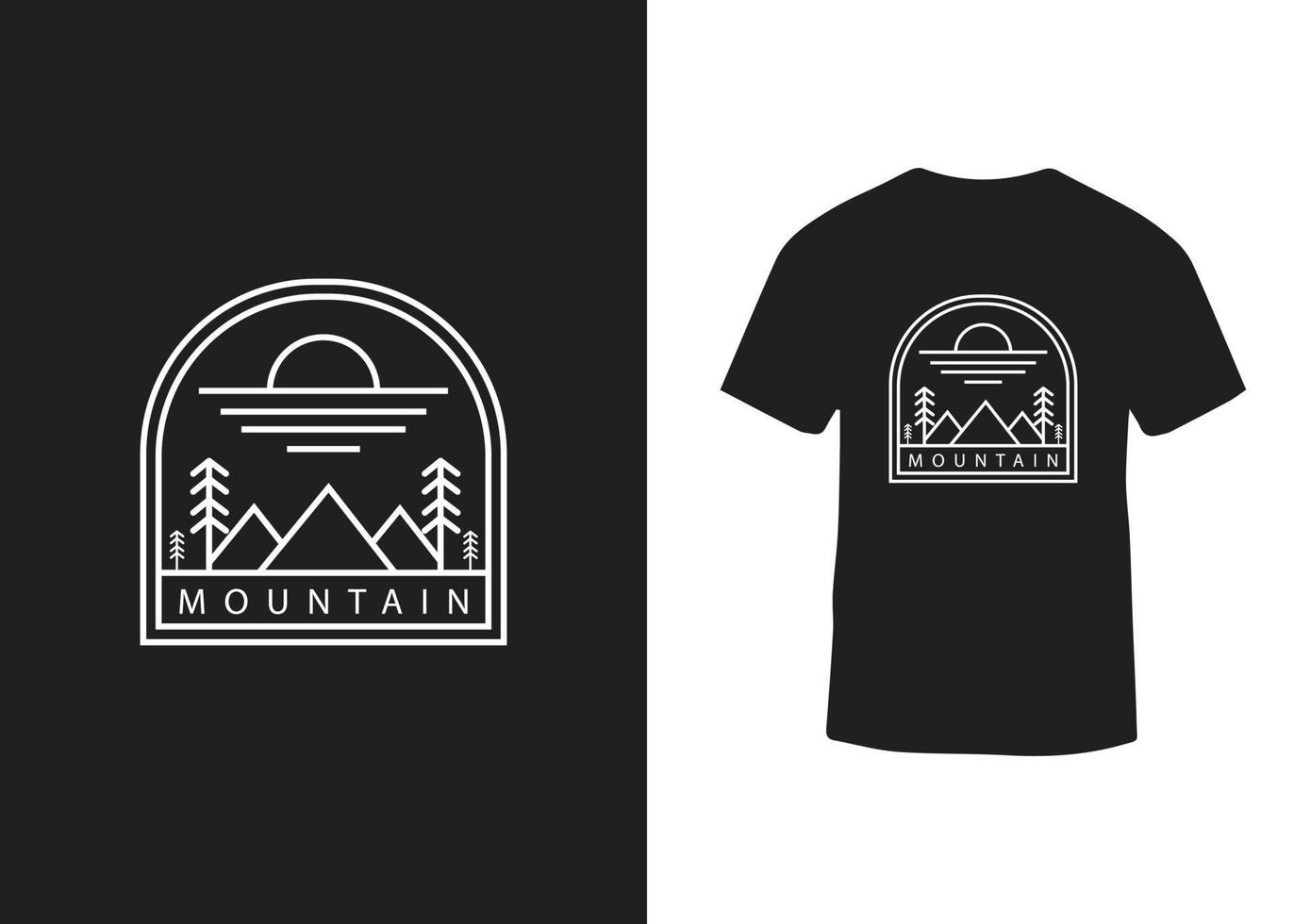 modelo de design de camiseta de montanha vetor