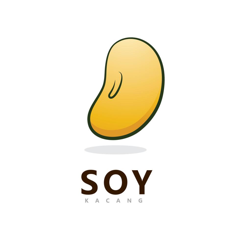 design de modelo de vetor de logotipo de soja. ilustração vetorial simples de comida saudável