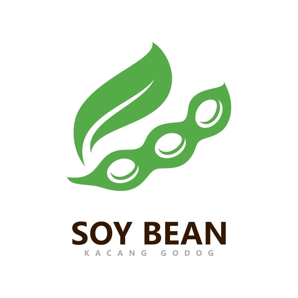 design de modelo de vetor de logotipo de soja. ilustração vetorial simples de comida saudável