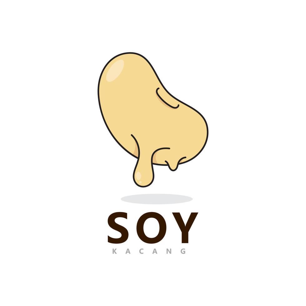 design de modelo de vetor de logotipo de soja. ilustração vetorial simples de comida saudável