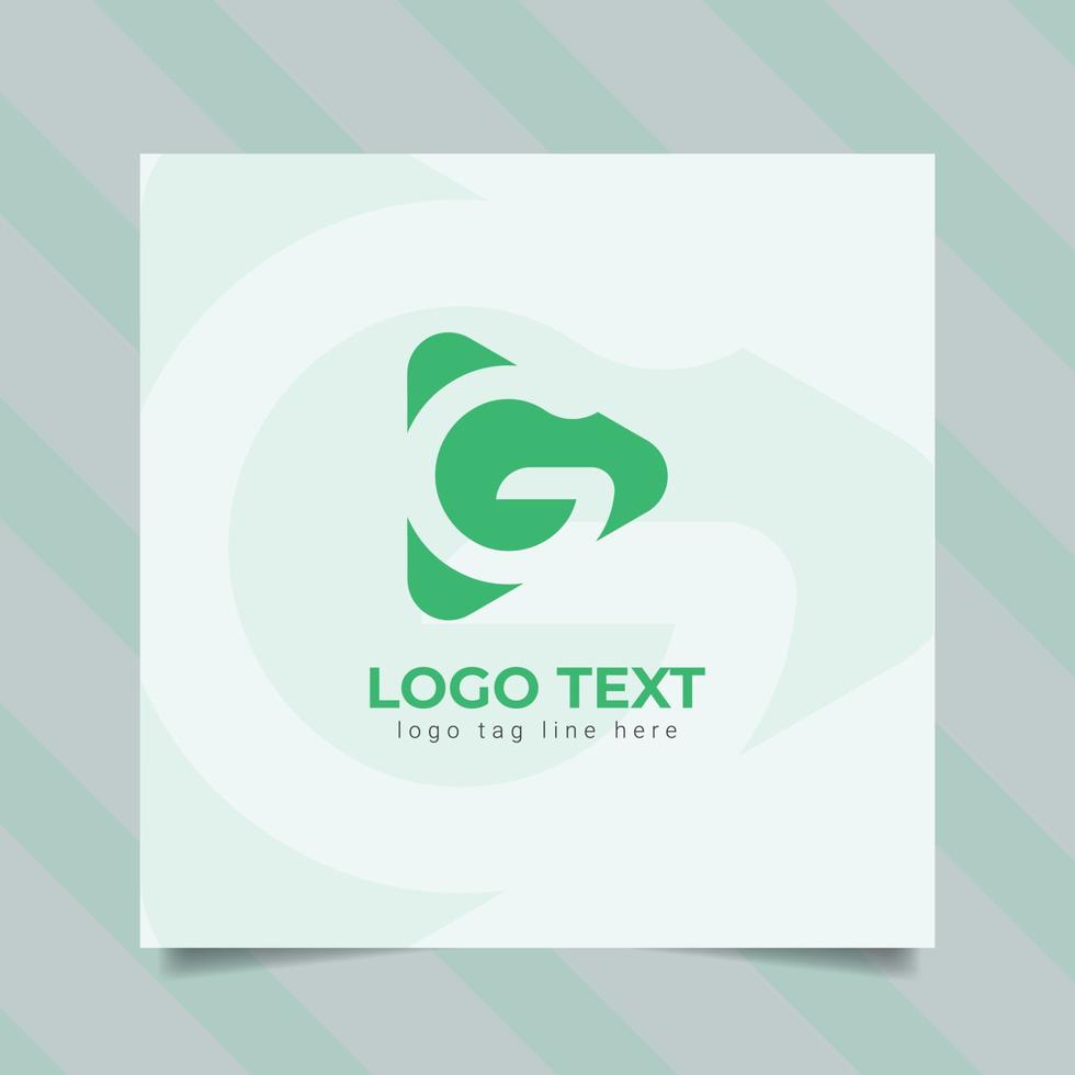 design de logotipo de vetor exclusivo de mídia g mínima