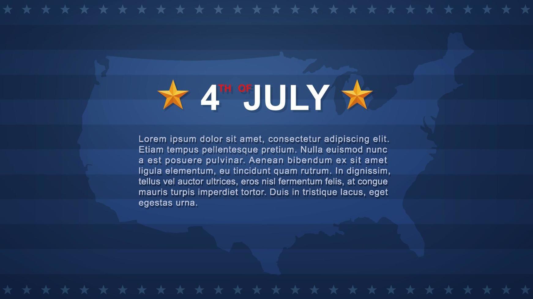 4 de julho de fundo para o dia da independência dos eua com fundo azul e bandeira americana. vetor. vetor