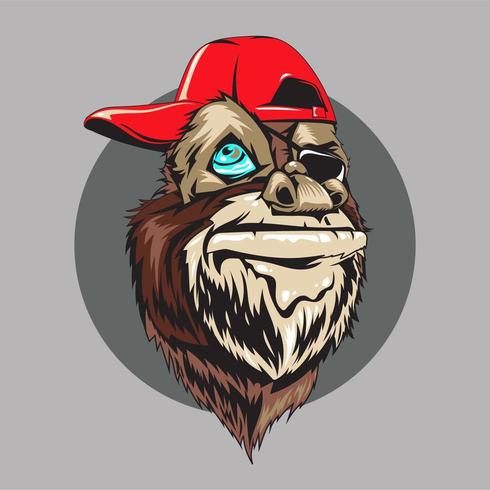 Macaco Animal Gangster Ilustração Vetorial vetor