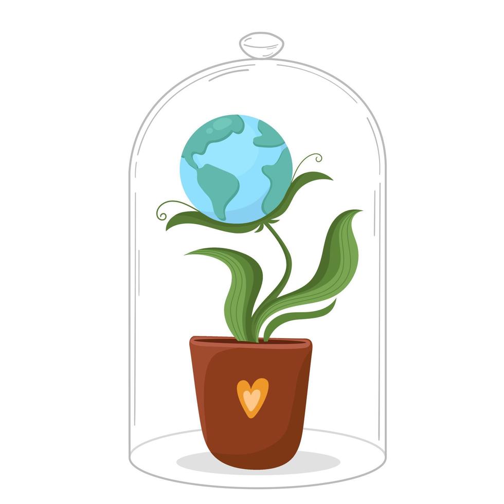 conceito de ilustração cuidar do planeta terra terra. Dia da Terra vetor