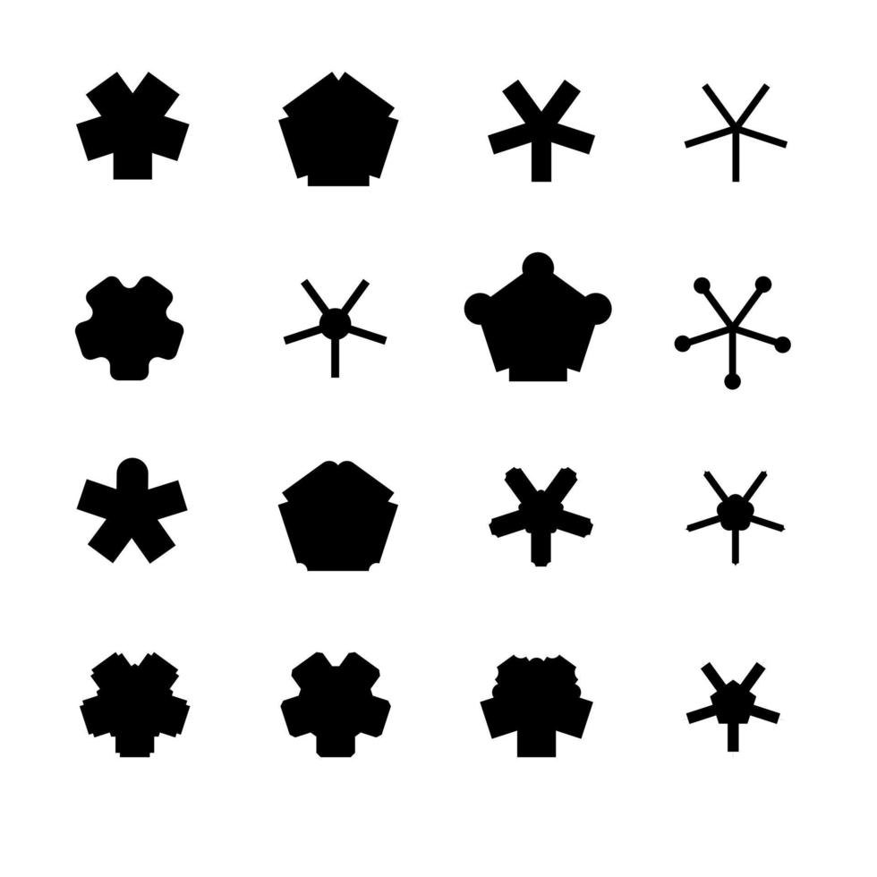 forma de estrela quadrada foi transformada em várias formas vetor