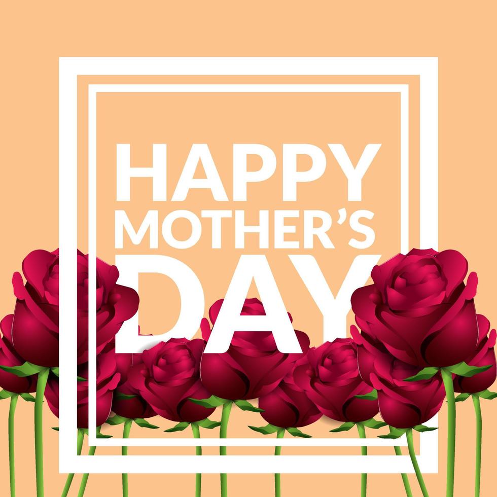 cartão de dia das mães com fundo de flores vetor