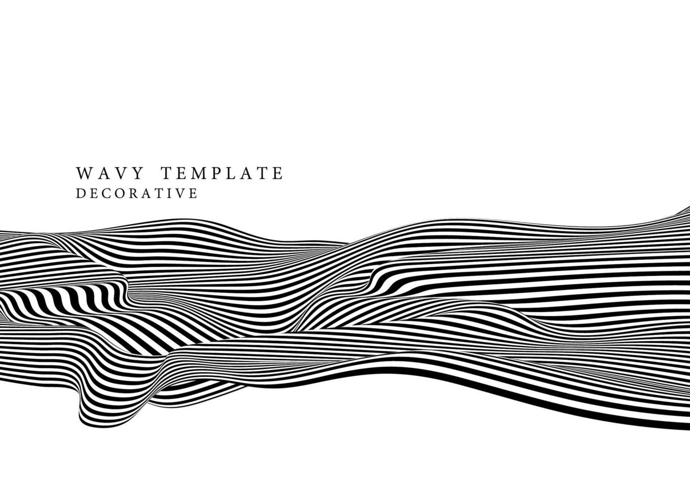 abstrato preto e branco op art linhas padrão redemoinho modelo decorativo ondulado. vetor