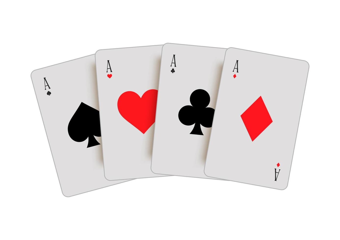 conjunto de cartas de jogar ás isoladas no fundo branco. cartas de pôquer vetor