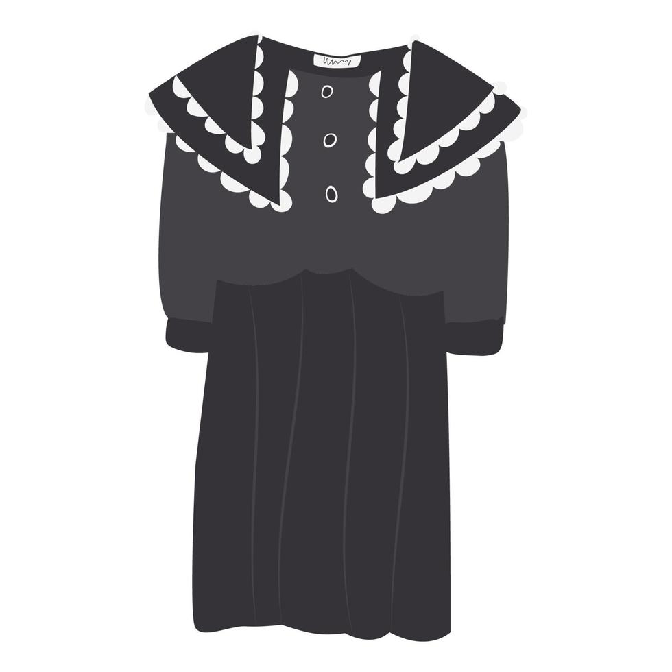 ilustração vetorial de um vestido de noite preto isolado com golas vetor