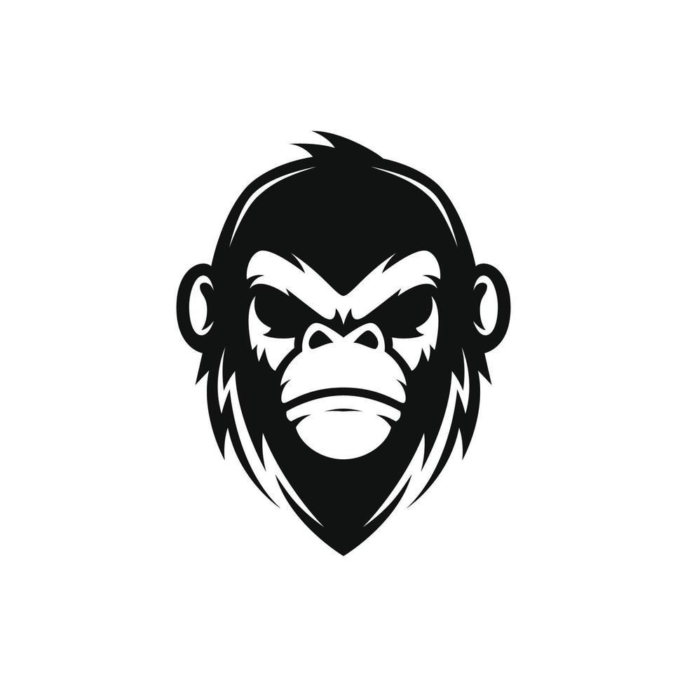 design vetorial de cabeça de gorila para ícone de logotipo vetor