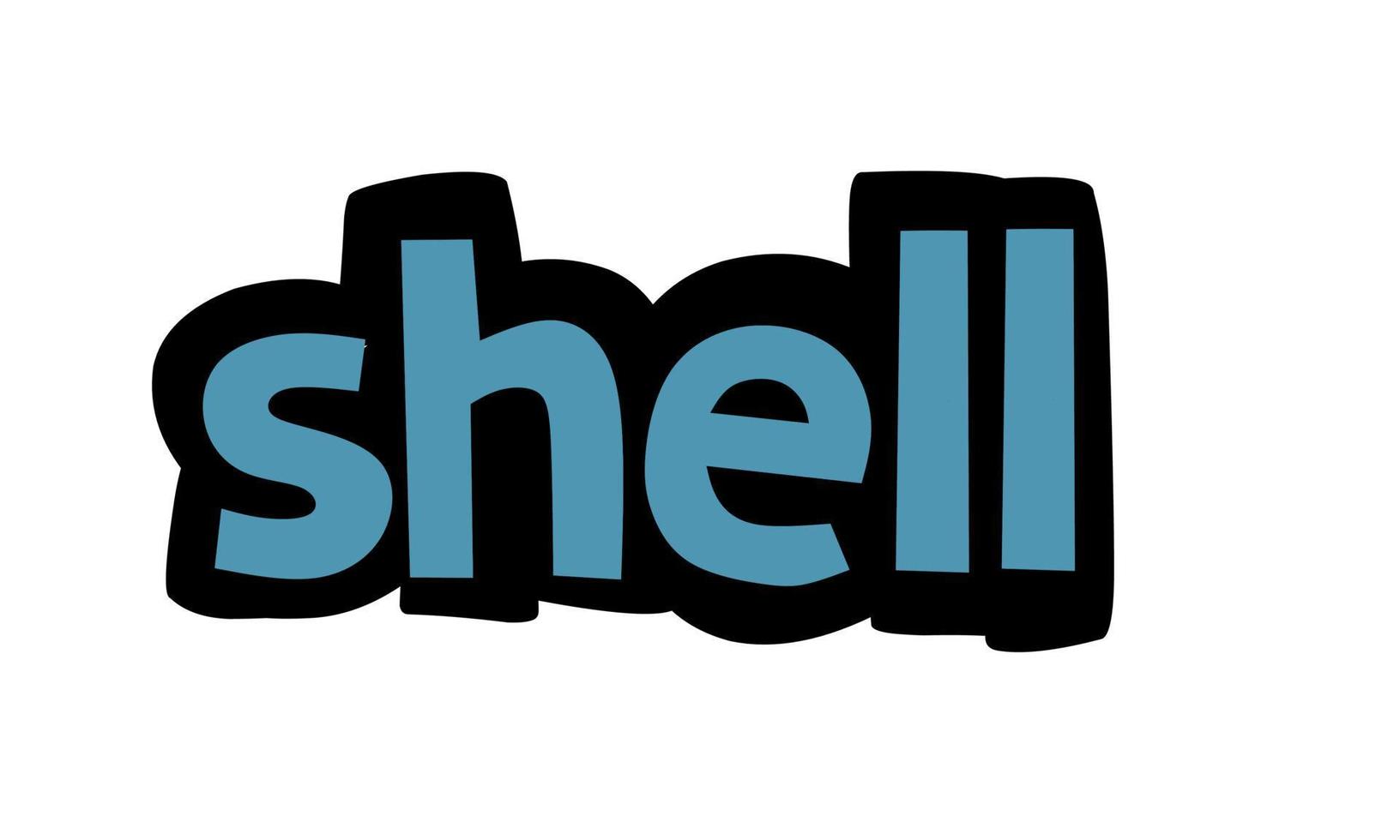 shell escrevendo design vetorial em fundo branco vetor