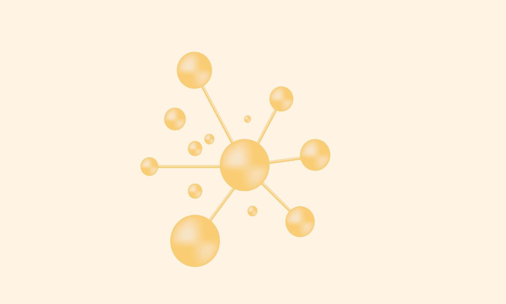 molécula de dna de ícone de design de logotipo 3d isolada vetor