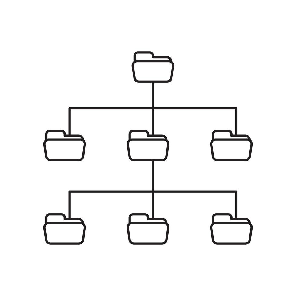 arquivos de diretório de pasta do sistema ícone de vetor de arte de linha