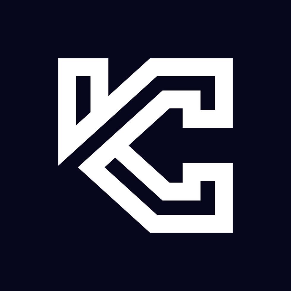 vetor de design de logotipo de monograma de letra inicial kc