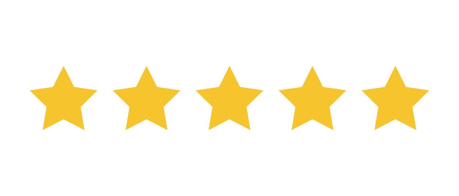 revisão de classificação de produto do cliente de cinco estrelas ícone de vetor de mercado on-line