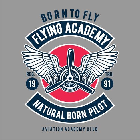 Emblema piloto natural de academia voadora vetor
