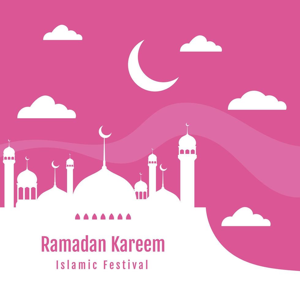 festival islâmico ramadan kareem saudação vetor de fundo bonito.