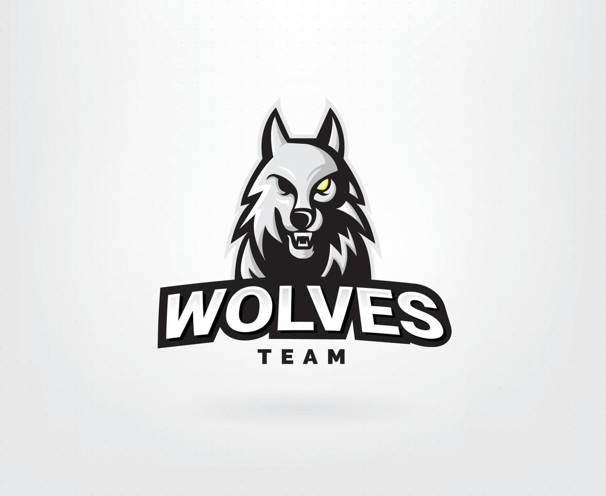design de logotipo de esportes de lobos vetor