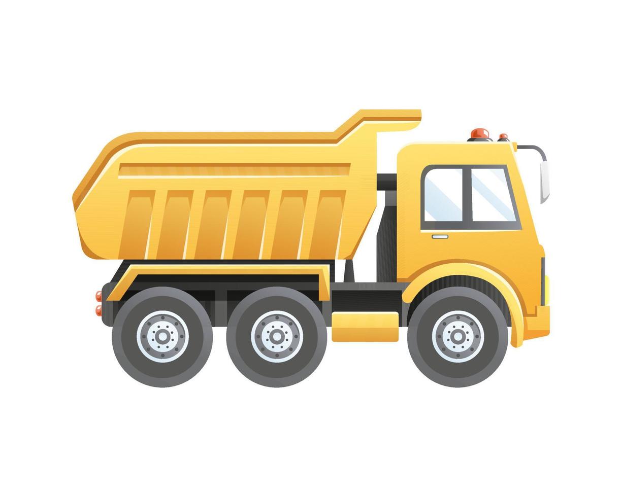 ilustração de veículo de construção de caminhão basculante vetor