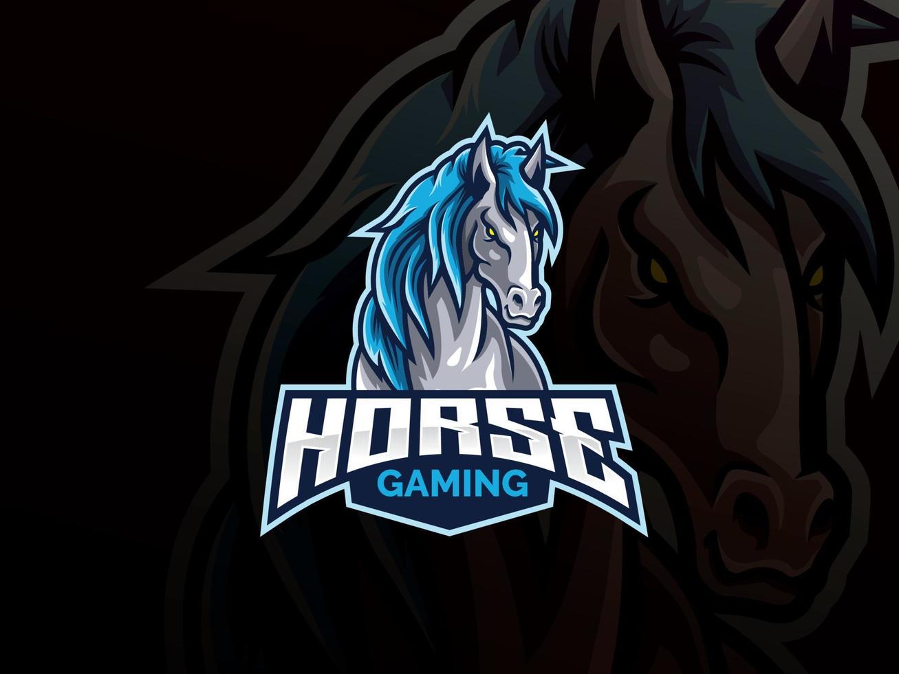 design de logotipo de esporte de mascote de cavalo vetor