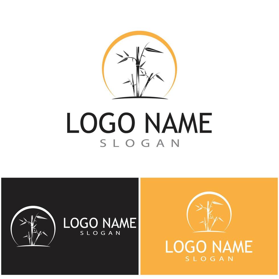 modelo de logotipo de bambu ilustração vetorial ícone design vetor