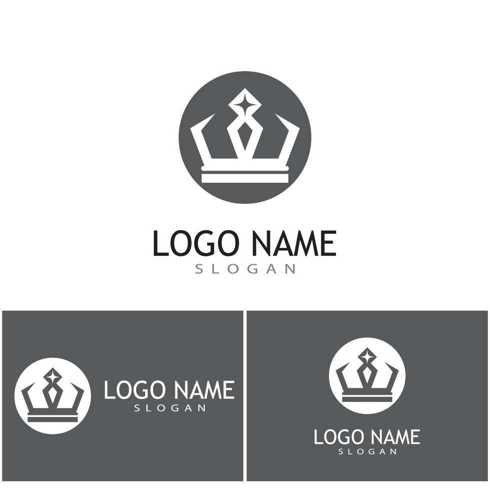 modelo de logotipo da coroa ilustração vetorial ícone design vetor