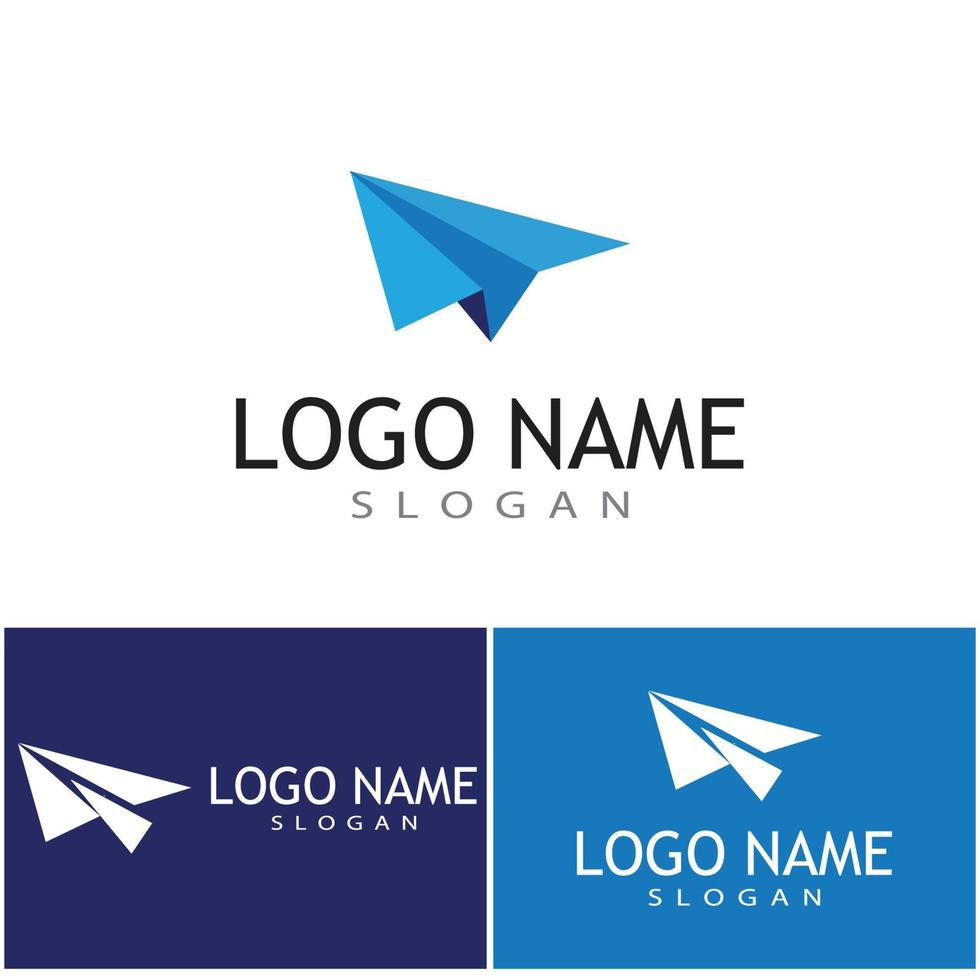 modelo de ilustração vetorial de logotipo de avião de papel vetor