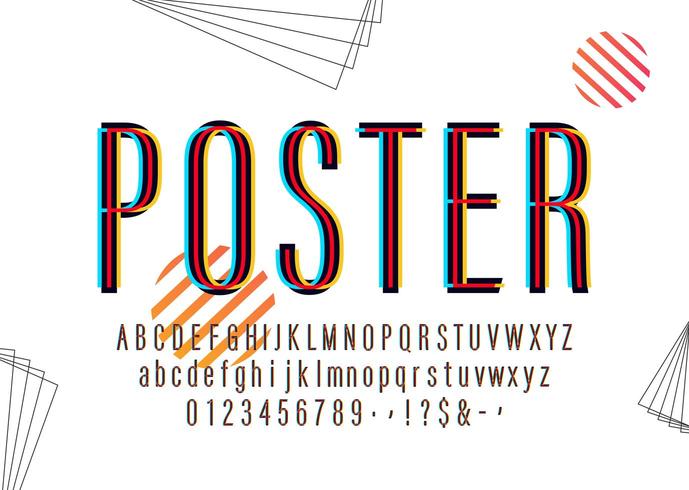 Alfabeto colorido moderno do poster vetor