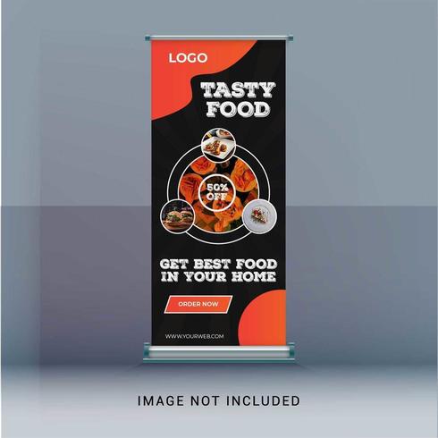 Restaurante Roll Up Banner vetor