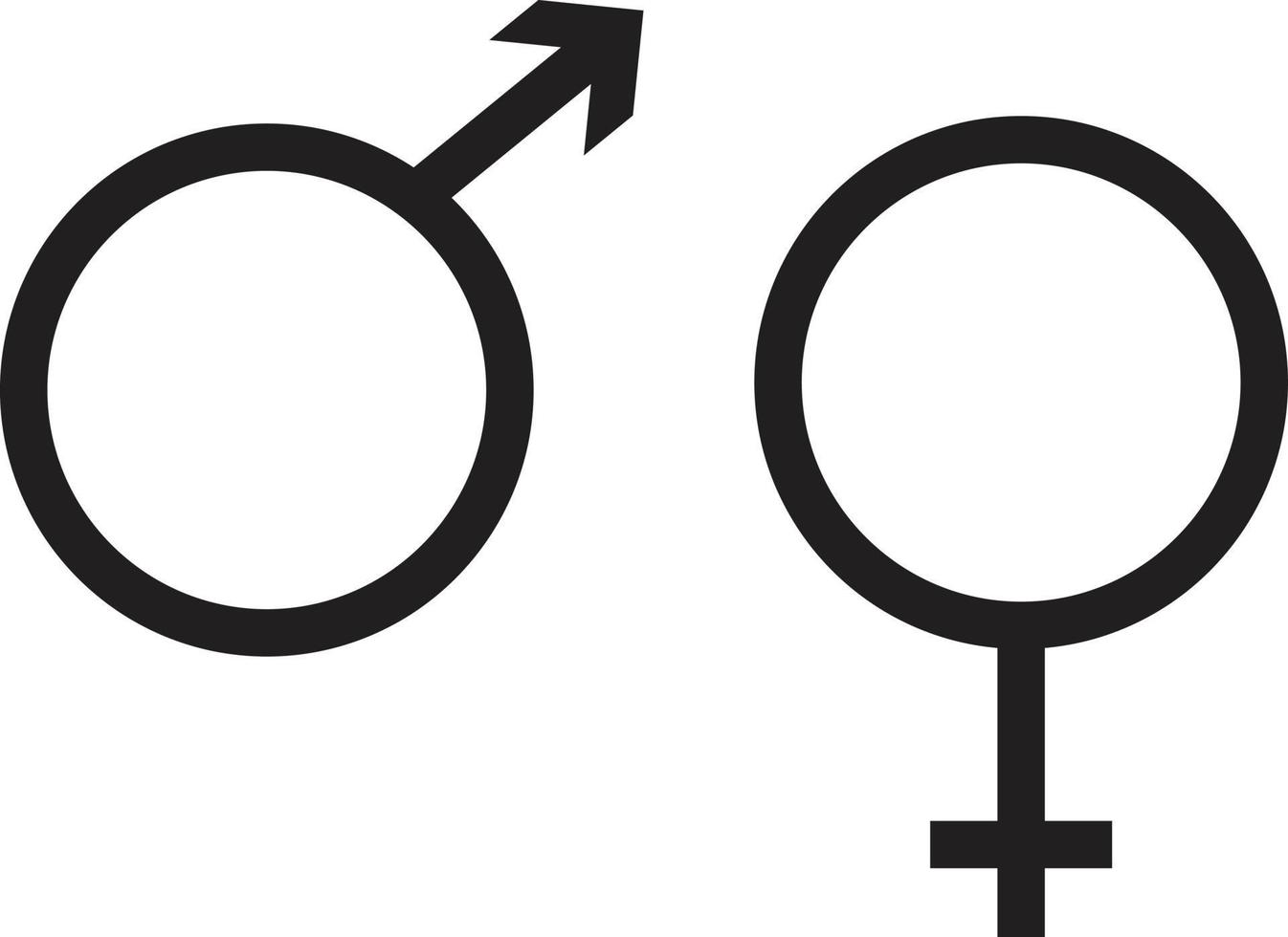ícone masculino e feminino. sinal masculino e feminino. vetor