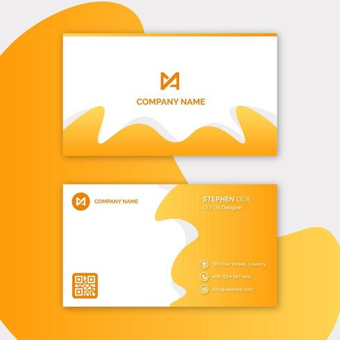 Modelo de cartão de visita - abstrato amarelo laranja vetor