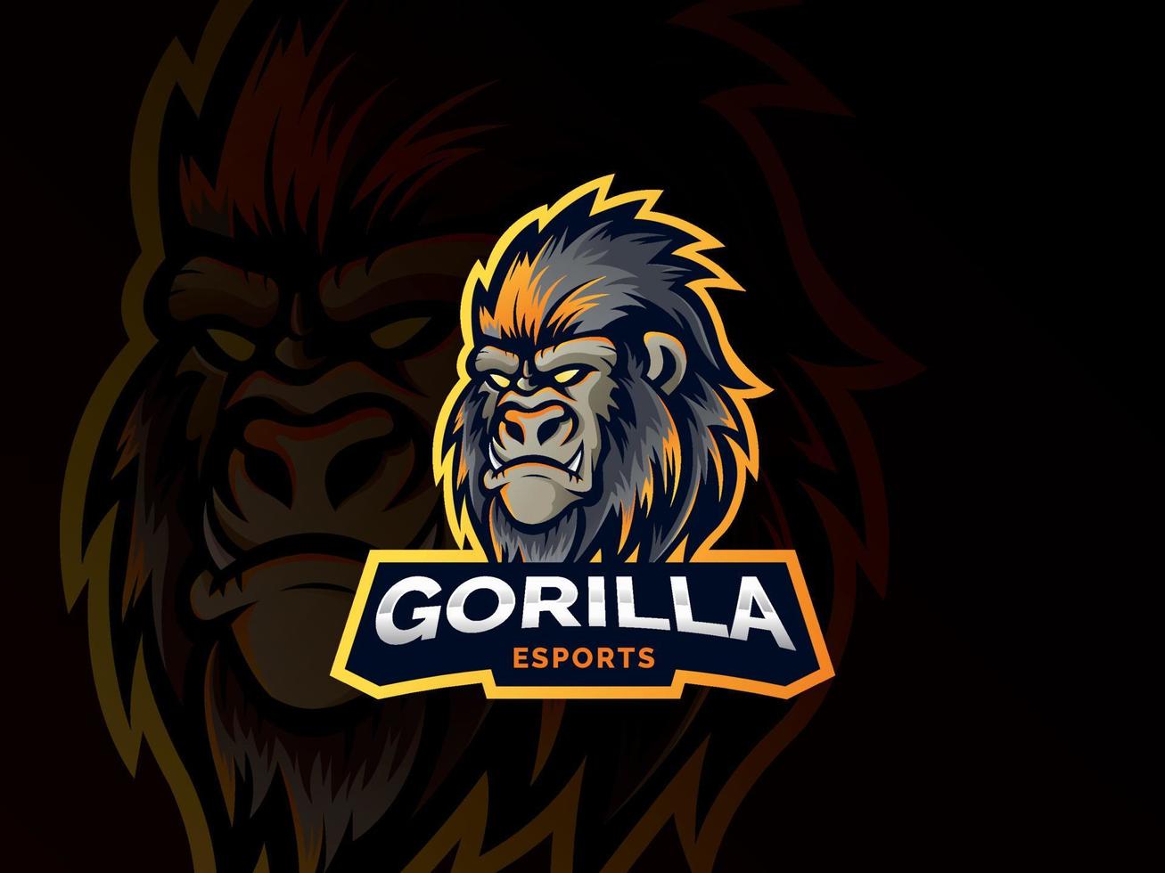 design do logotipo da cabeça do gorila vetor