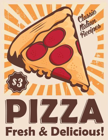 Cartaz do Signage do vintage da pizza rústico vetor