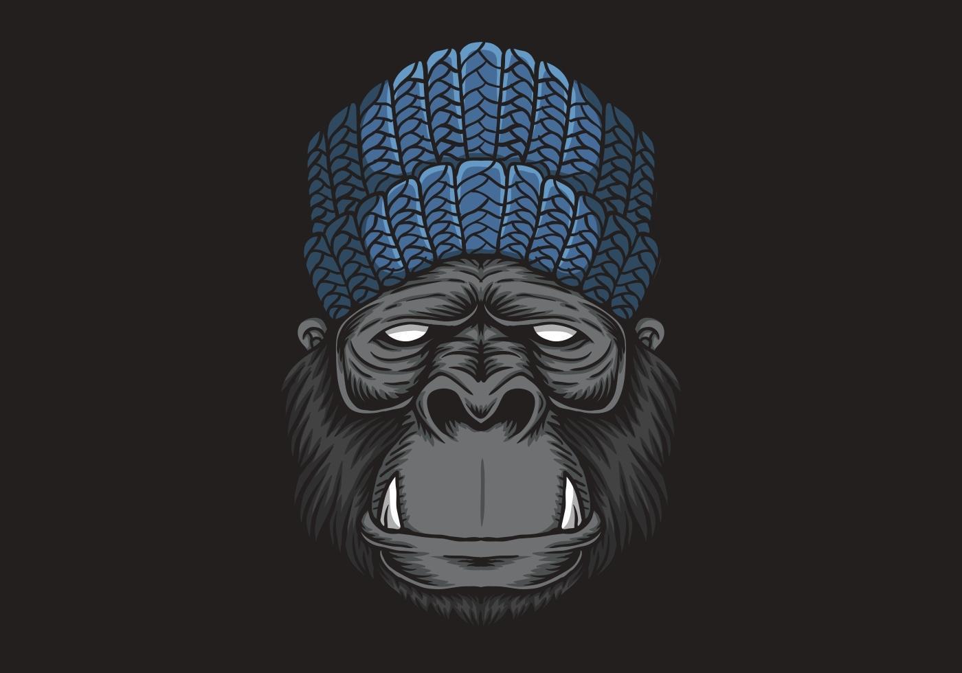 ilustração em vetor cabeça gorila