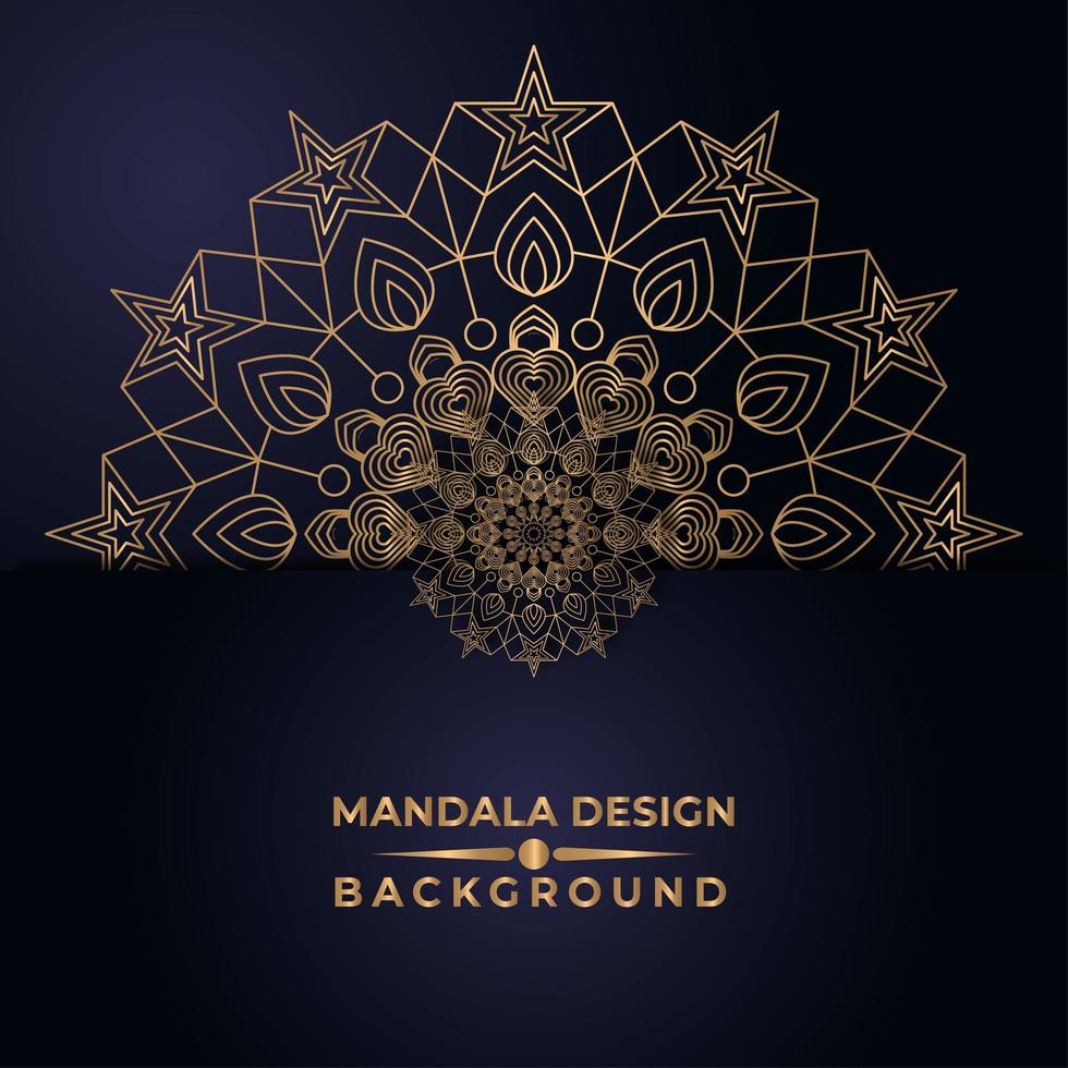 Design de estrela de mandala dourada vetor