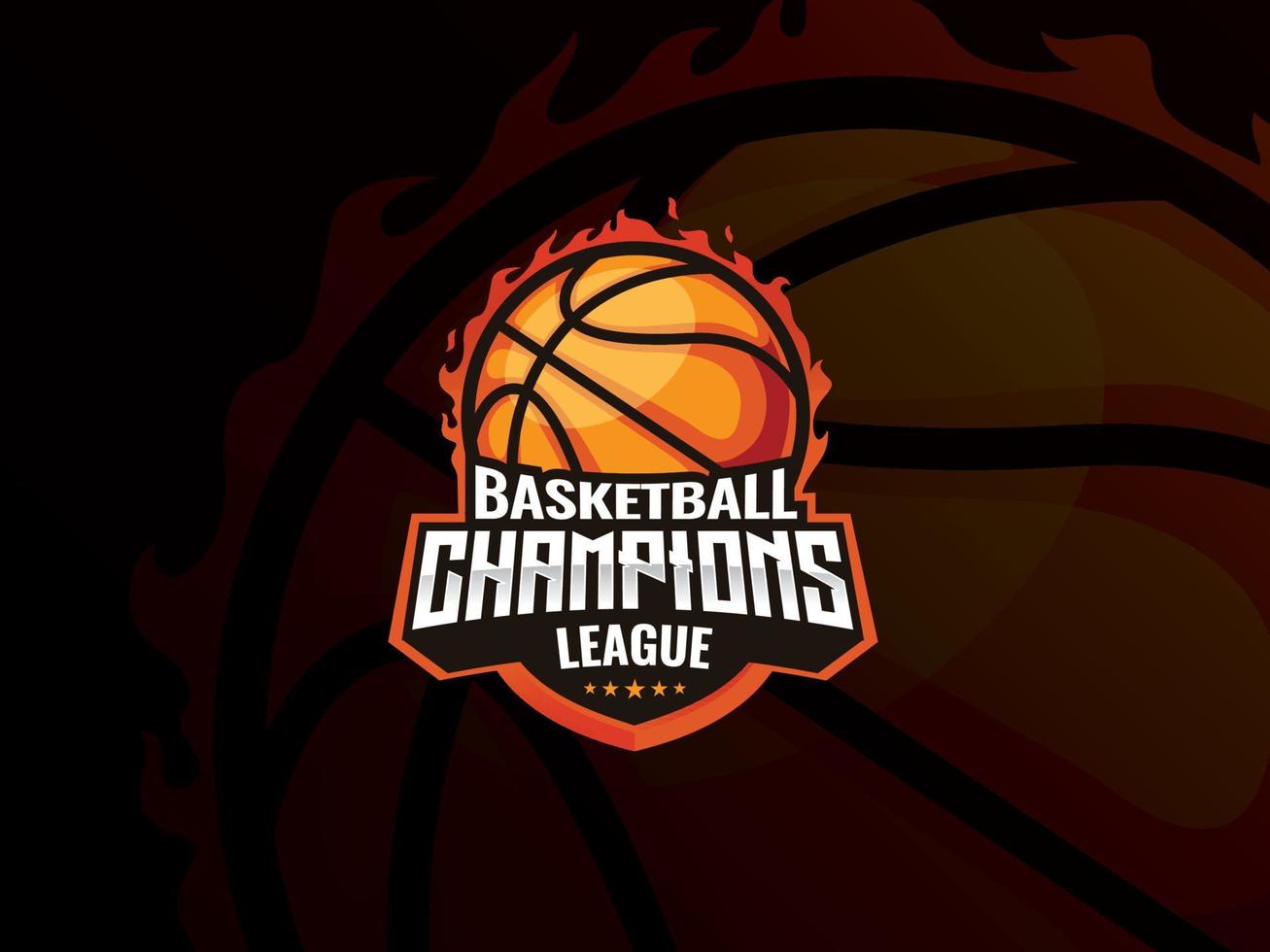 design de logotipo de esportes de basquete vetor
