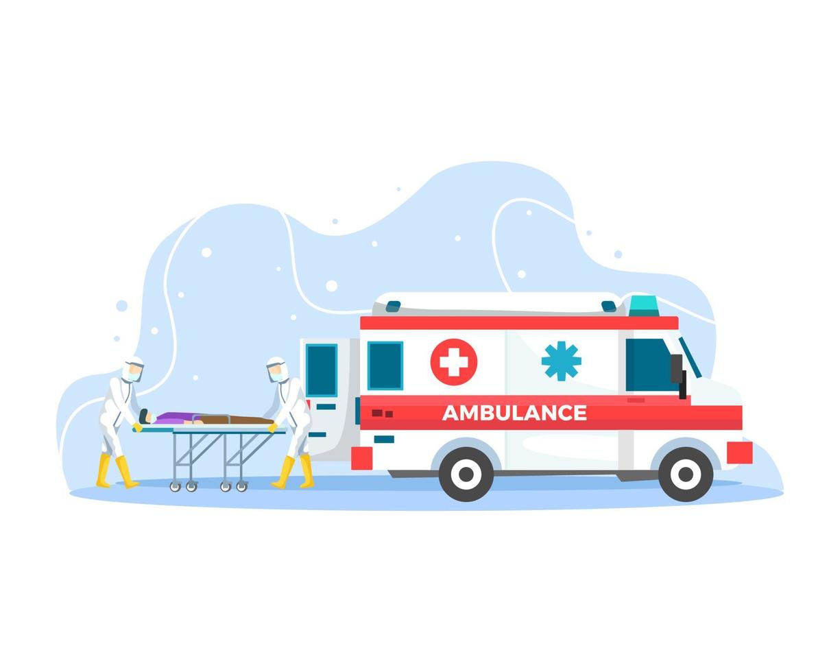 ilustração de emergência de ambulância vetor
