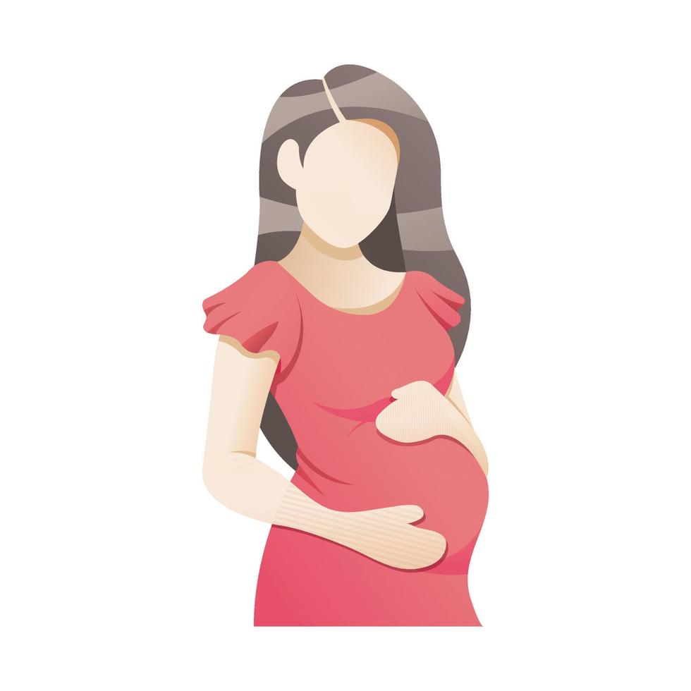 ilustração vetorial linda mulher grávida vetor