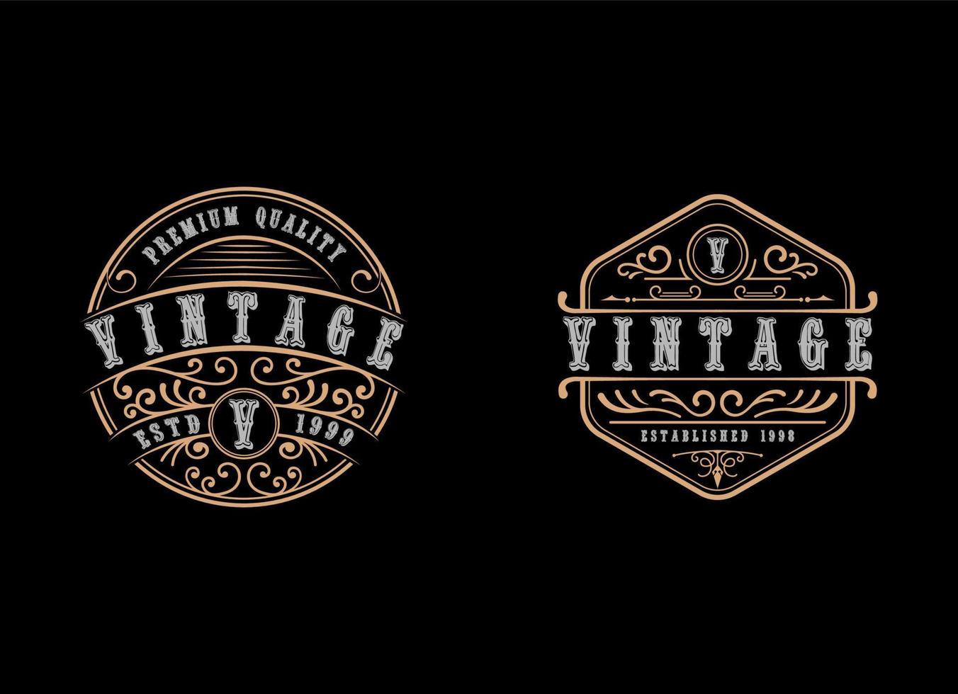 modelo de design de logotipo de estilo vintage de crachá vetor