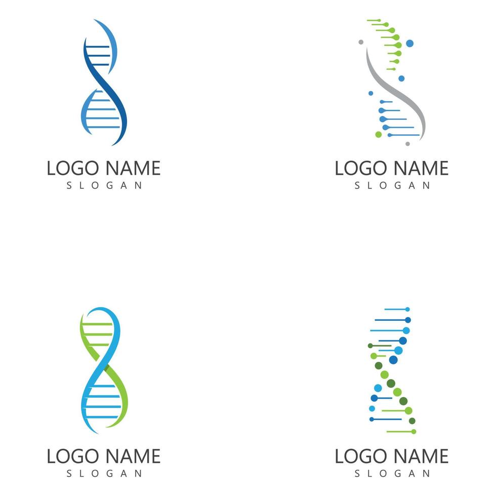 vetor de modelo de design de ícone de logotipo genético de dna