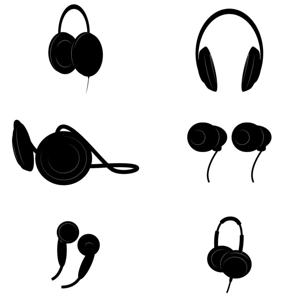 fones de ouvido de ícone vetorial simples vetor