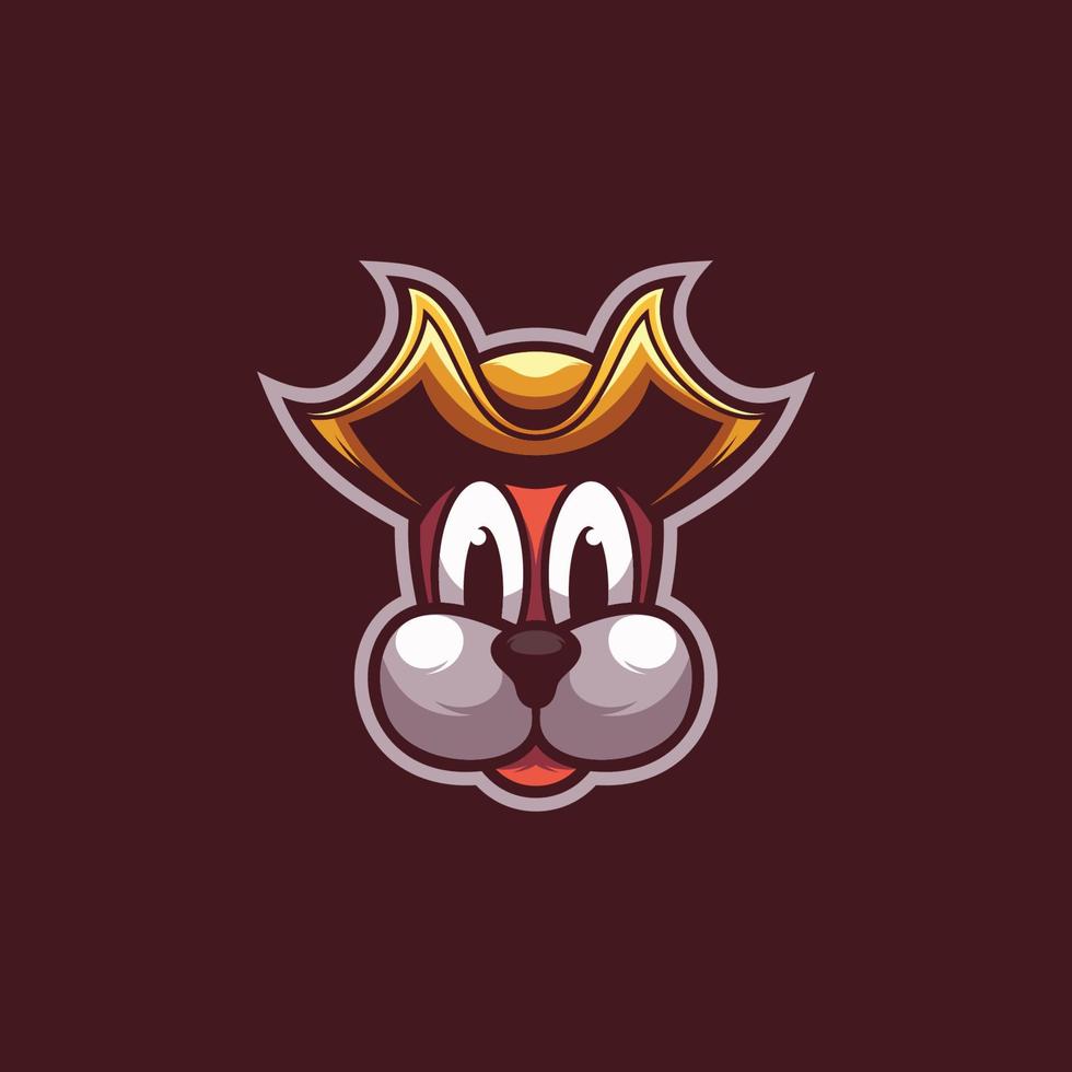 logotipo da mascote dos piratas do cão vetor
