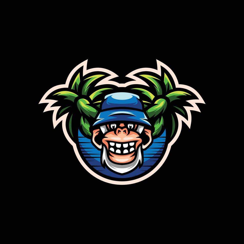 logotipo de mascote de macaco vetor