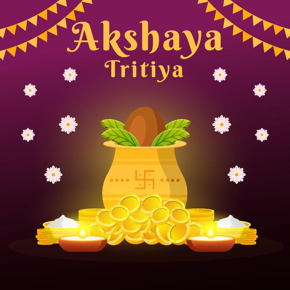 design de ilustração akshaya tritiya vetor