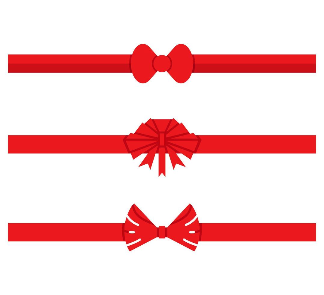 conjunto de fita vermelha e gravata borboleta vetor