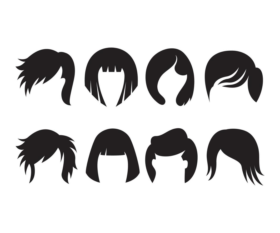 ícones de penteado masculino e feminino vetor