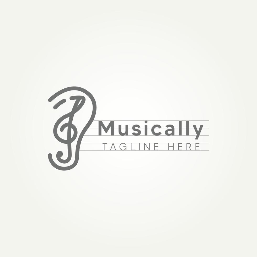 design de logotipo de arte de linha musicalmente minimalista vetor